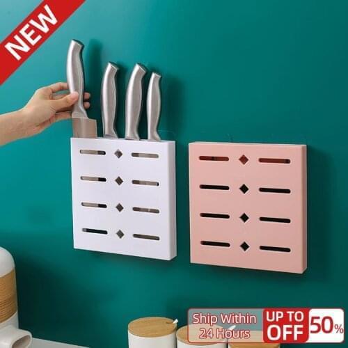Wall-Mounted Knife Holder Kitchen Knives Holder Organizer Multifunctional Knife Block Stand Storage Cooking Kitchen Accessories