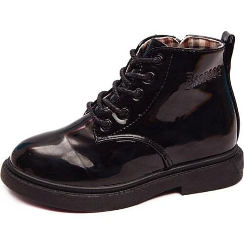 New 2020 Girls Leather Boots Boys Shoes Spring Autumn Pu Leather Children Baby Boot Fashion Toddler Kids Warm Winter Snow Boots