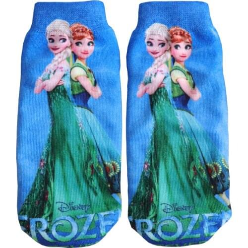 New Anna Elsa Cars3 Cotton Boys Girls Socks 3D Princess Print Socks Kids Cartoon Children Kids Funny Socks 1-10Y