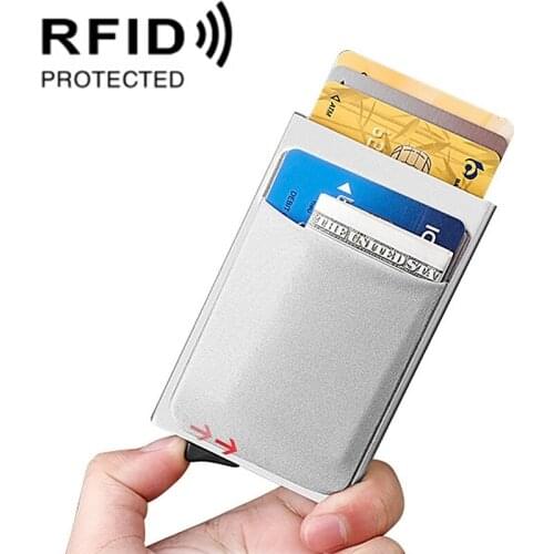 New Credit Card Holder Purse Mini Slim Rfid Wallet Men Anti-theft Aluminium RFID Money id Card Holder Protectors Card Wallet