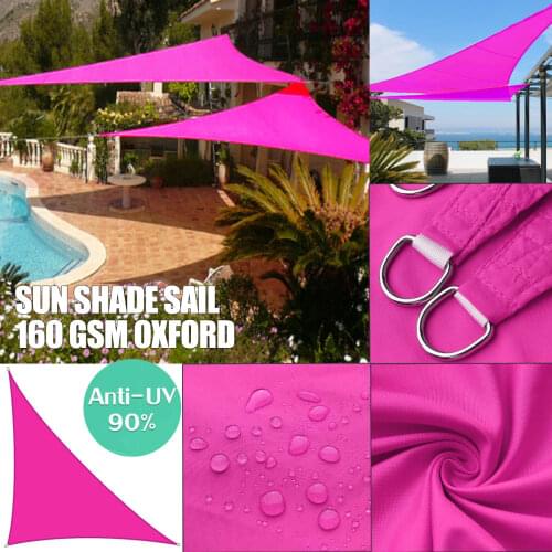 Rose Red 300D 160GSM Polyester Oxford Fabric Right Triangle Shade Sail Waterproof outdoor sunshade Swimming Pool Cover Sunscreen