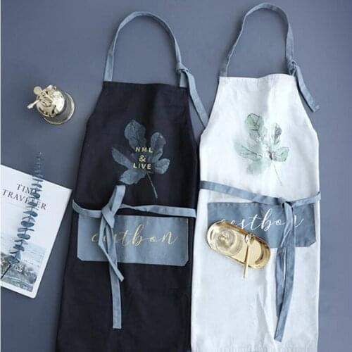 Brief Nordic Wind Apron Cooking Kitchen Cotton Linen Skirt lady kitchen Apron dress For Cooking Baking Restaurant Pinafore