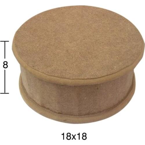 KU273 Sectional Round Box, Unpainted Raw Wood Mdf Box