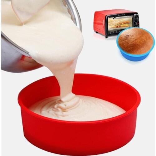 6/8/9 inch Silicone Layered Cake Mold Round Shape Silicone Bread Pan Toast Bread Mold Cake Tray Mould Non-stick Baking Tools