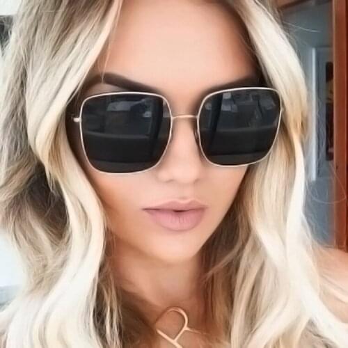 BAC CLA Luxury Square Sunglasses Women Brand Designer Retro Alloy Frame Big Sun Glasses Vintage Gradient Male Oculos Feminino