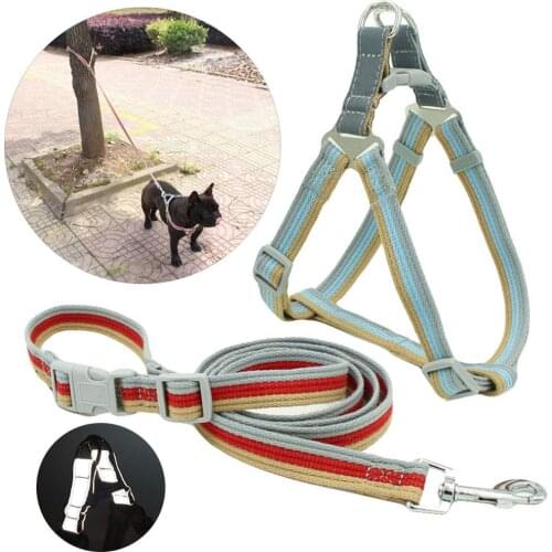 Pet Dog Harness Dog Reflective Harness No Pull Adjustable Dog Leash Vest Chest Strap Belt Pet Traction Rope Dog Accessories