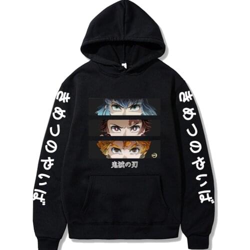 Kimetsu No Yaiba Printed Men/women Hoodie Sweatshirt Demon Slayer Eyes Clothes Hoodie Sweatshirt Anime Friend Hoodie