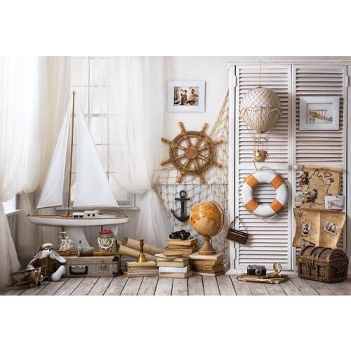 Vintage sailing tool photography backgrounds vinyl Globe maps children photo backdrop for photo studio props Photophone lv-1451