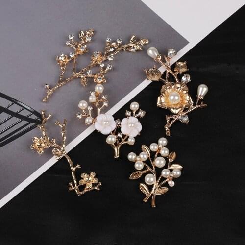 Vintage Gold Tree Hair Clips Girls Alloy Branch Flower Pearl Hairpins Fashion Lady Metal DIY Jewelry Hair Accessories For Women