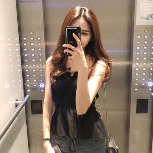 Women Corset Tops Summer Sleeveless Top Womens Pleated Tube Top Vest Tank Camis Crop Top For Women