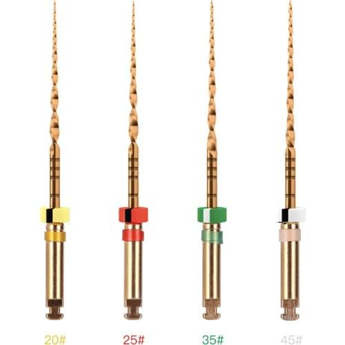 1 set (4 pieces) Dental Endo Rotary Files gold for Root Canal Preparation Engine Use Niti gold files