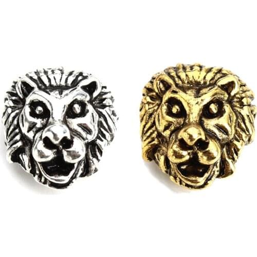 10pcs/lot Antique Lion Buddha Head Spacer Beads For Jewelry Making Charm DIY Bracelets Necklace Beads Accessories Metal 12X12MM