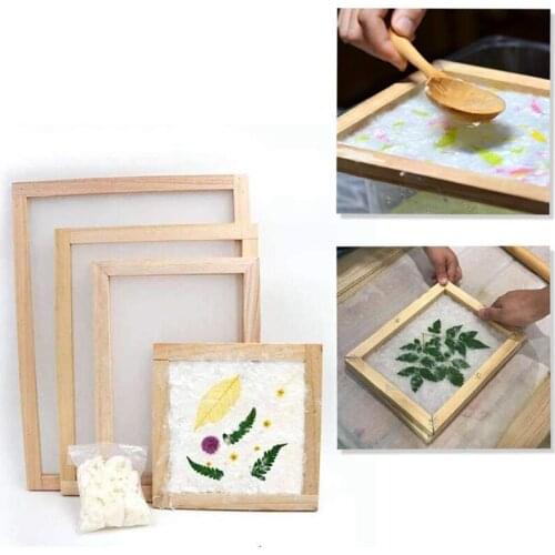 3 Size Wooden Paper Making Mould Frame Papermaking Screen for DIY Paper Craft and Dried Flower Handcraft
