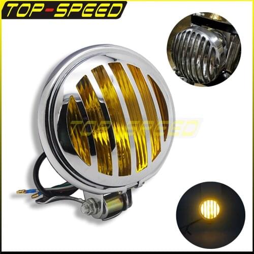 5" Retro Universal Motorcyle Grille Headlight Protector Guard Lense Cover Guard For Harley Sportster Choppers Bobber Custom
