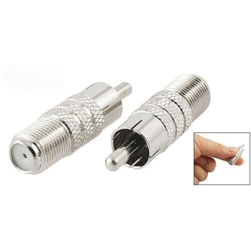 5pcs F Type Female Jack to RCA Male Straight Adapter Connector