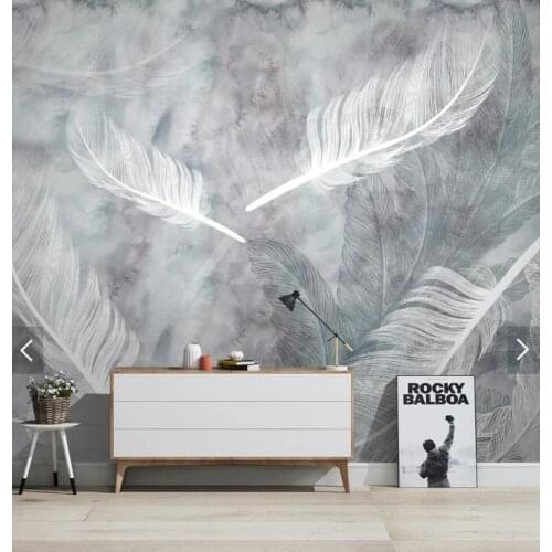 Abstract Feather View Wall Paper Mural for Living Room Home Wall Decor Photo Wallpaper Nature Contact Paper Mural Wallpaper