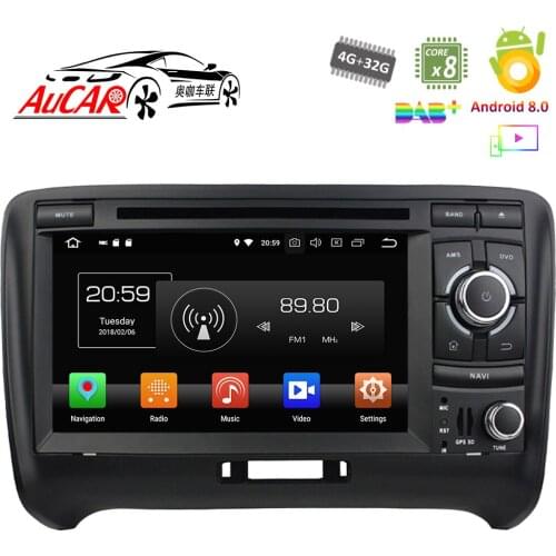 Car DVD Android 8.0 for Audi TT 2006 - 2013 4GB RAM 7"Car GPS Multimedia system HD Bluetooth GPS Radio WIFI 4G Stereo AUX