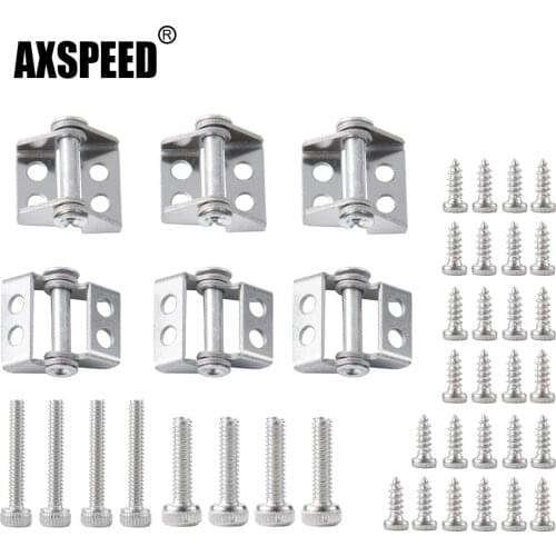 AXSPEED 6Pcs Metal Trailer Cargo Box Hinge for Tamiya MAN Benz Scania 1/14 RC Tractor Truck Car Upgrade Parts Accessories