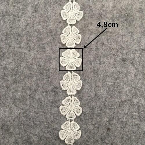 1m sale white satin ribbon DIY clothing supplies using embroidery sewing pentagonal flowers decorative applique accessories