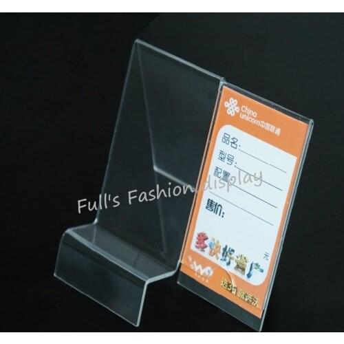 Free Shipping clear Acrylic Mobile cell Phone display rack with price tag label jewelry/watch/phone display stand Holder 10PCS