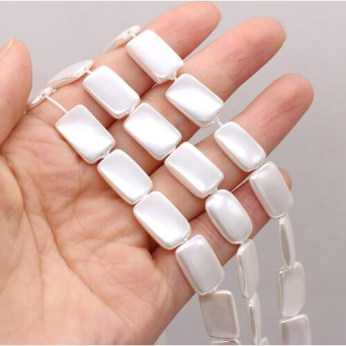 Natural Shell White Pearl Pentagram Beads Rectangle for Jewelry Making Necklaces Bracelet Accessories Gift for Women