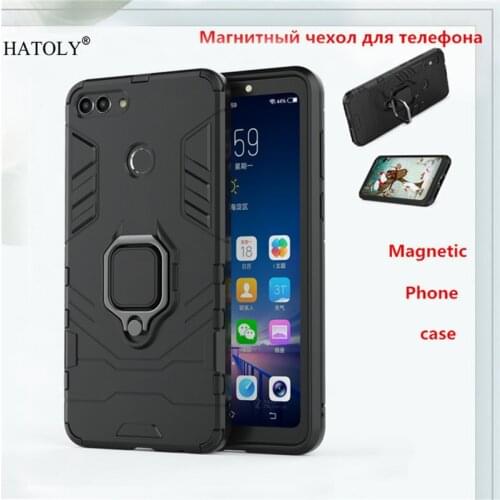 Huawei Y9 2018 Case Magnetic Finger Ring Bracket Armor Phone Case For Huawei Y9 2018 Back Cover Hard Bumper Phone Case Funda