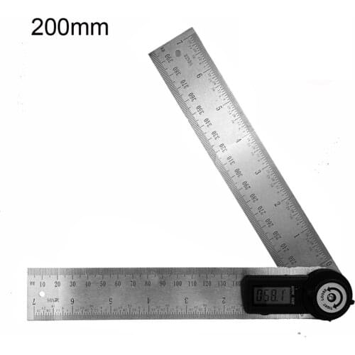 200mm Digital Angle Ruler Protractor Inclinometer Goniometer Level Stainless Steel Measuring Tool Electronic Angle Gauge