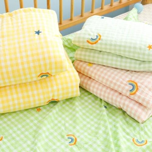 Kids Quilt Blanket For Pram Baby Carriage Stroller Covers Soft Breathable Blanket Throw on Bed Sofa for Girls Boys Rainbow Decor