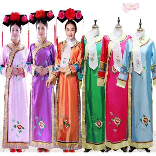 Chinese Costume hanfu Qing Dynasty Manchu concubine princess court embroidered cheongsam ancient princess cosplay costume