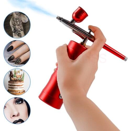 0.3mm Mini Airbrush Air Compressor Kit Air-Brush Paint Spray Gun Airbrush for Nail Art Tattoo Craft Cake Nano Fog Mist Sprayer