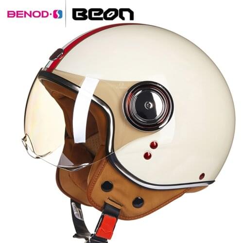 BEON Vintage Motorcycle Helmet 3/4 Open Face Helmet Casco Capacete Men Women Scooter Motorbike Helmet Capacete De Moto