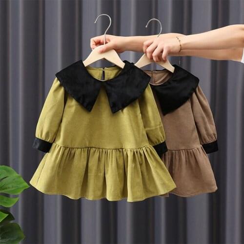 Dresses For Girls Patchwork Girls Party Dress Spring Autumn Dress For Kids Casual Style Costumes For Girls