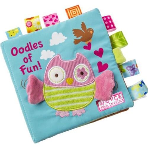 Infant Baby Cloth Book Cartoon Animal Pattern Baby Soft Activity Crinkle Cloth Books Educational Learning Toys