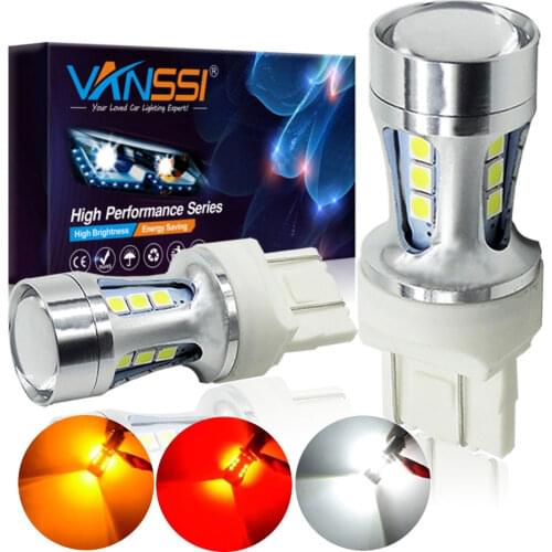 VANSSI 1300lm Super Bright 7443 srck T20 LED Bulb P21/5W BAY15D 1157 P21W BA15S 1156 W21/5W LED Car Signal Brake DRL DHO Lamp