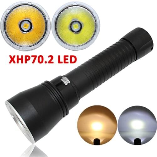 XHP70.2 LED Diving Flashlight Waterproof Torch 32650 Battery xhp70 .2 Chip Underwater Scuba Diving Light