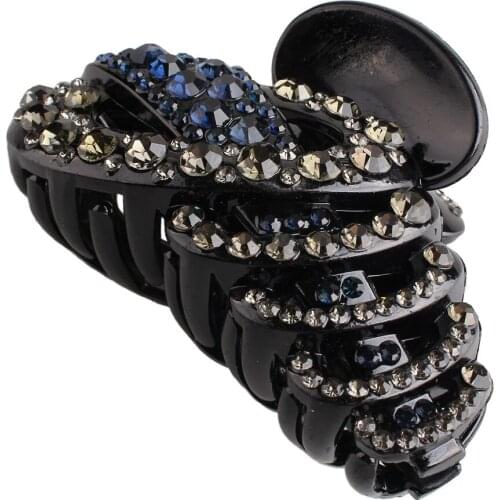 Vintage Rhinestone Colorful Claw Clip Women Shining Hair Clips for Ladies Blingbling Crystal Hairpin Accessories