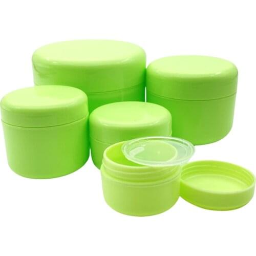 30pcs Empty Cosmetic Container 10g/20g/30g/50g/100g Cream Pot Refillable Travel Facial Cleanser Lotion Cosmetic Container Green