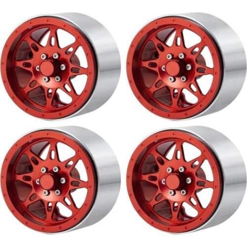 4 Pcs 2.2 Inch Metal Beadlock Wheel Rims for 1/10 Scale AXIAL SCX10 D90 TRX4 Wraith 90048 RR10 RC Crawler
