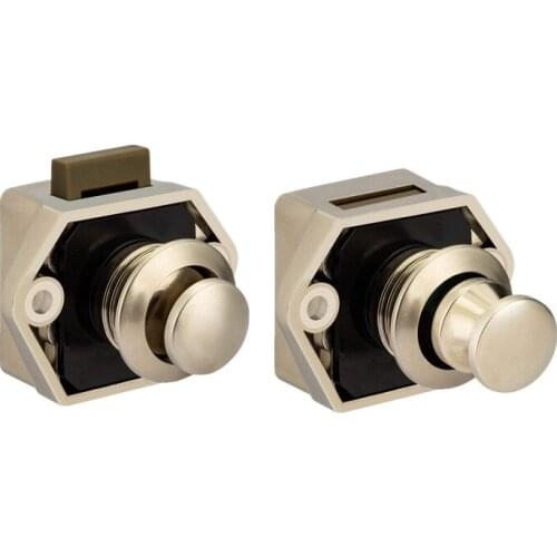 5 PCS Keyless Push Button Cabinet Latch Mini Zinc Alloy Catch Door Latch Lock for Rv/Motor Home Cupboard Caravan 20mm Opening