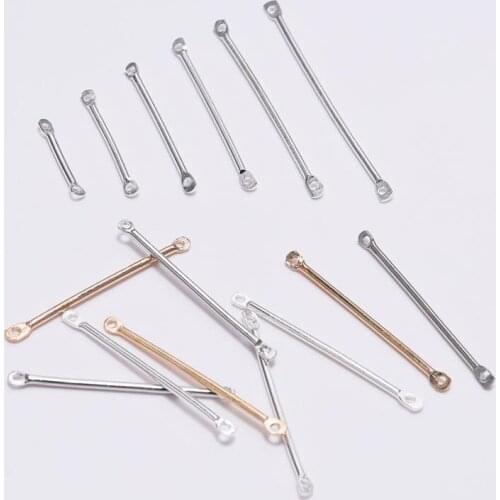 50pcs 15-40 mm Ear Clip Ear Hook Double Cylinder Connecting Rod Metal Bar Earrings DIY Handmade Ear Jewelry Making Accessories