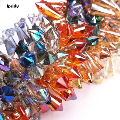 50pcs/lot 8*19mm Teardrop Cone Pendant Austrian crystal beads Glass Loose bead for jewelry making bracelet Accessories