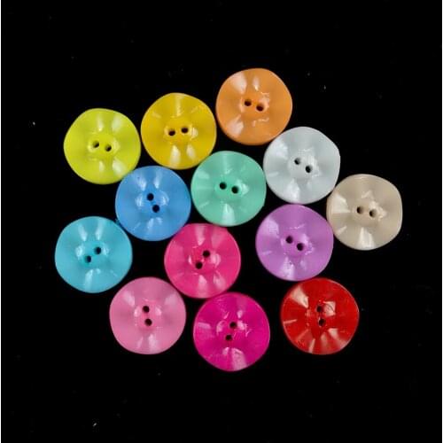 50PCS Multicolor Resin Flower Shape Apparel Sewing Buttons for Kids Clothes Scrapbooking Decorative Button DIY Accessories
