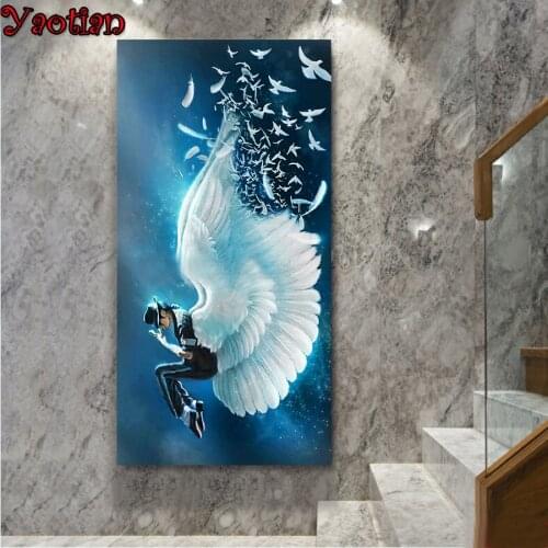 5D Diamond Painting Angel Wings Dance Man DIY round square diamond picture rhinestone embroidery beads cross stitch kits