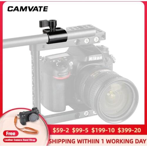 CAMVATE Standard 15mm Single Rod Clamp Adapter With 1/4"-20 Mounting Screw For Monitor/Microphone/EVF/Flash/Video Light Mounting