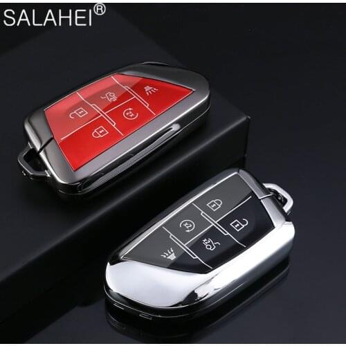 Zinc Alloy + TPU Car Key Case Interior For Cadillac CT4 CT5 CT4-V C8 Corvette 2018 2019 2020 2021 XT4 XT5 XT6 CT5 2019 2020