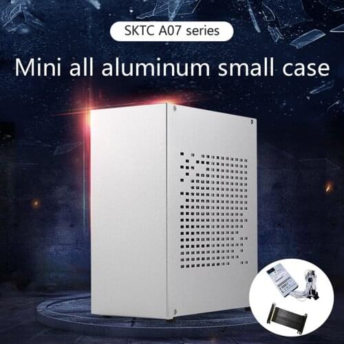 Mini ITX Computer Case Chassis HTPC Host Case USB3.0 ITX Enclosure with 400W Small 1U Power and Extension Cable