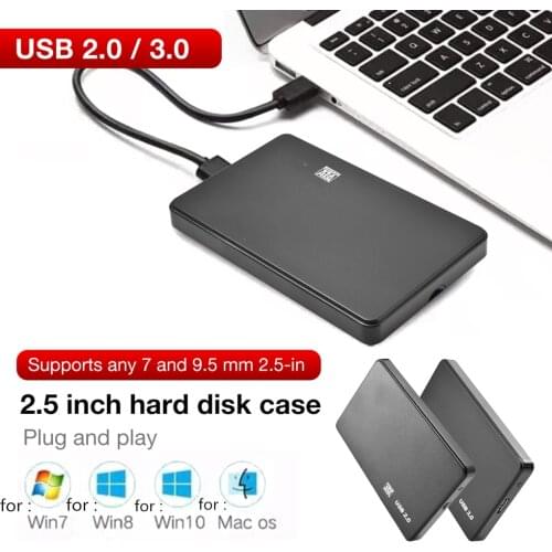 HDD Case USB2.0 3.0 Enclosure Case 2.5 Inch SATA SSD HDD Mobile Box 480M/5Gbps External Mobile Box Hard Disk Adapter Support 3TB