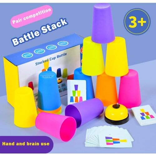 Childrens Stacking Cup Toys Stacking Cups Parent-child Interactive Party Game Adult Childrens Brain Battle Board Game Toys