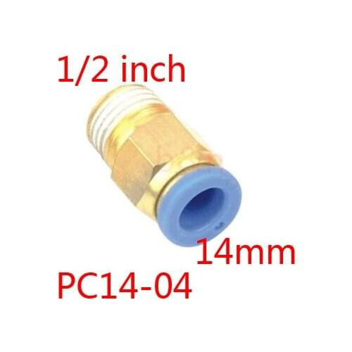 PC14-04 Pneumatic air straight fitting 14mm thread 1/2'' One touch hose connector,2pcs/lot