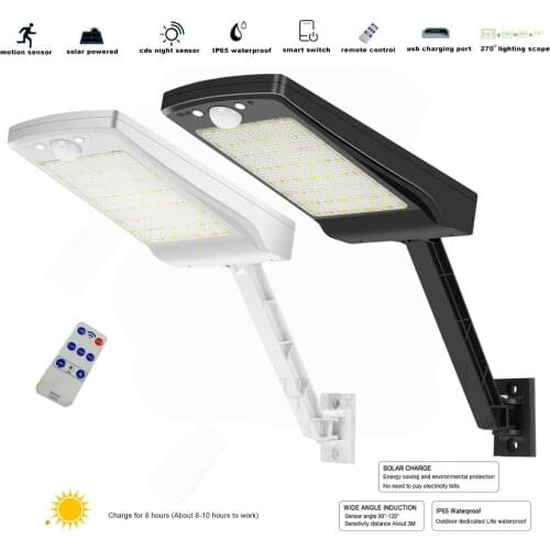 48 LED Solar Lights Outdoor Waterproof Motion Sensor Spotlight Lightg Floodlight remote rotable pole sp street Wall Lamp